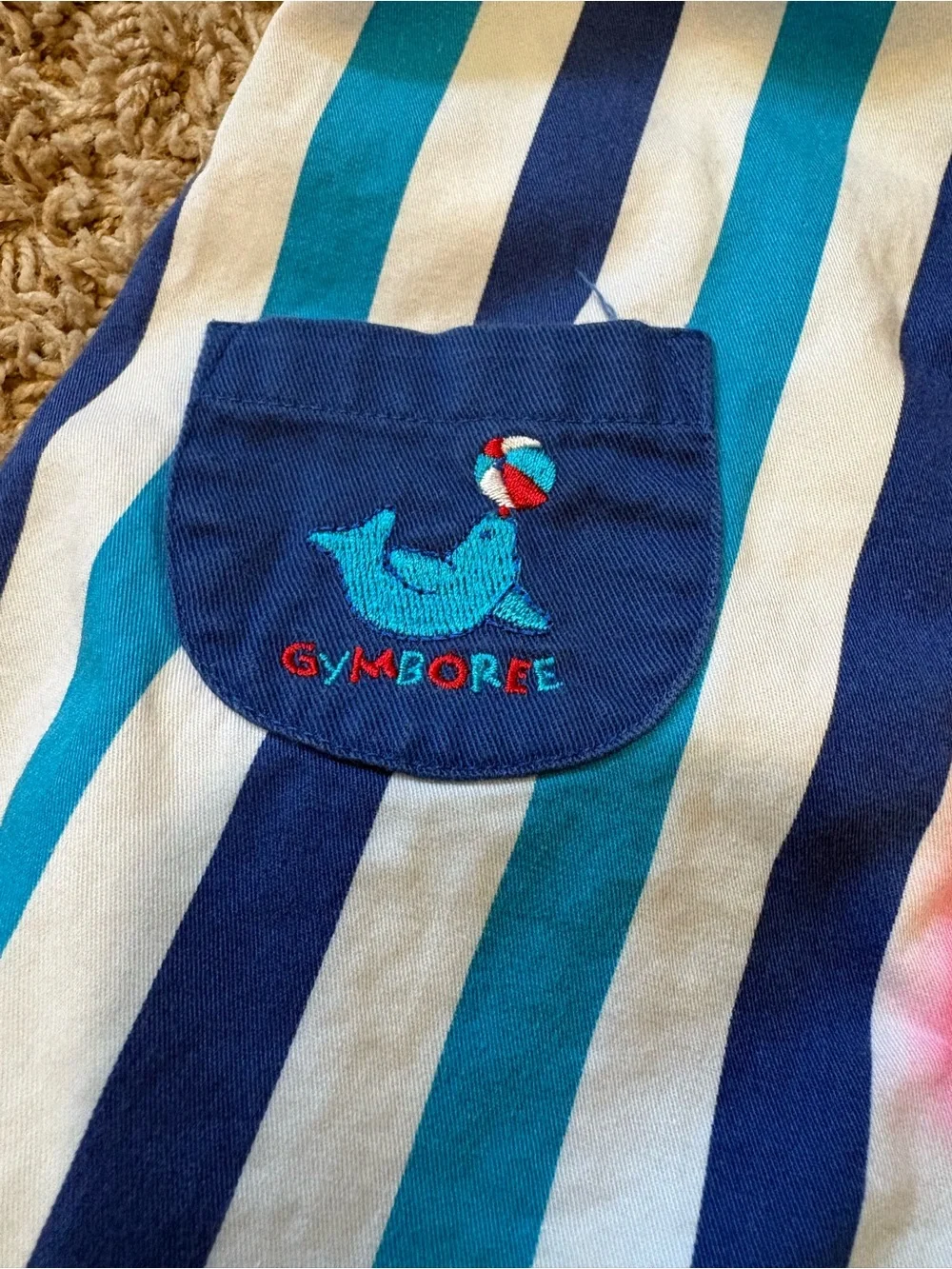 Vintage 90s Gymboree Bubble Striped Infant Romper size 6-12 months